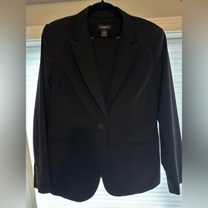 Liz Claiborne black suit jacket and skirt set; sizes 12 and 14.